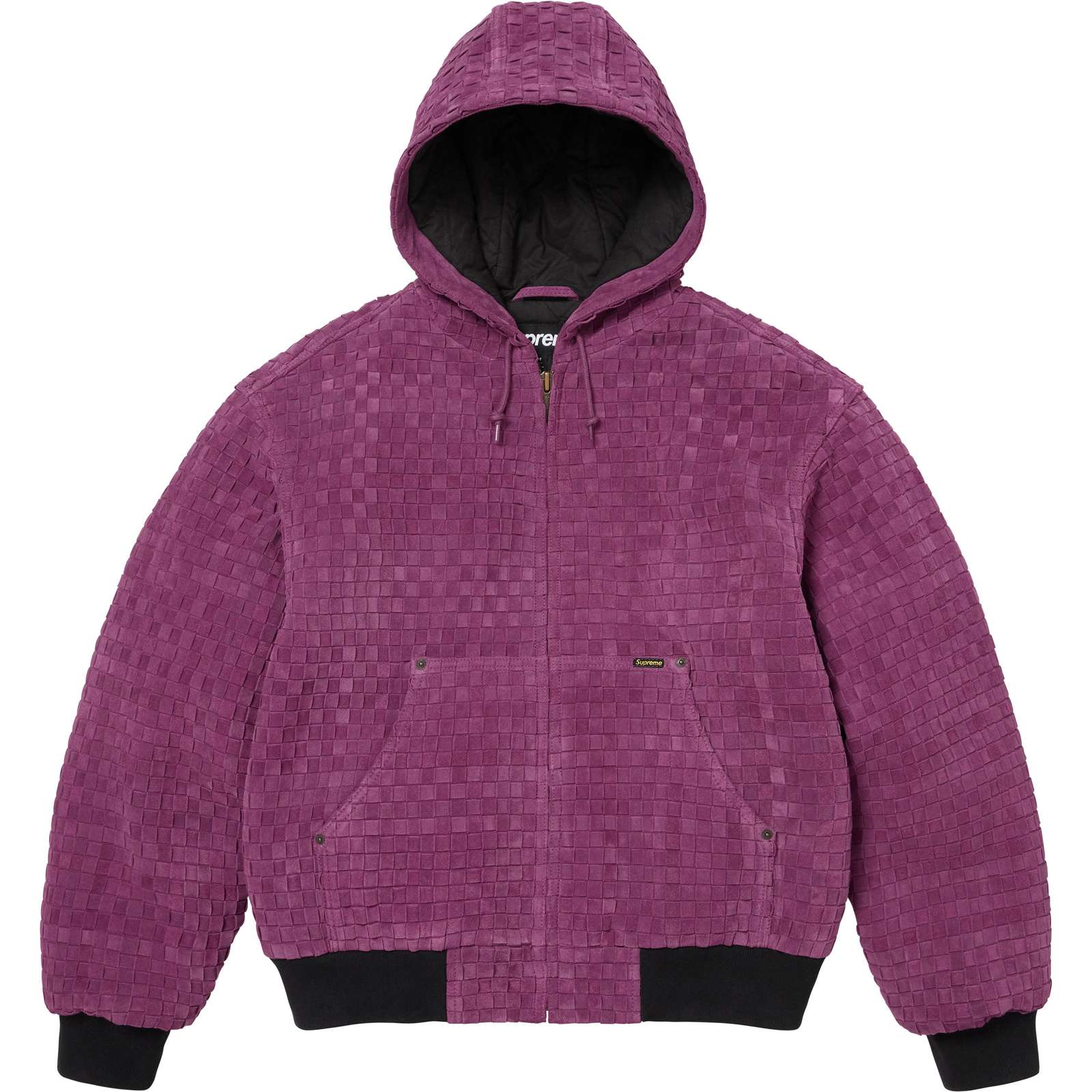 Woven Suede Hooded Work Jacket
