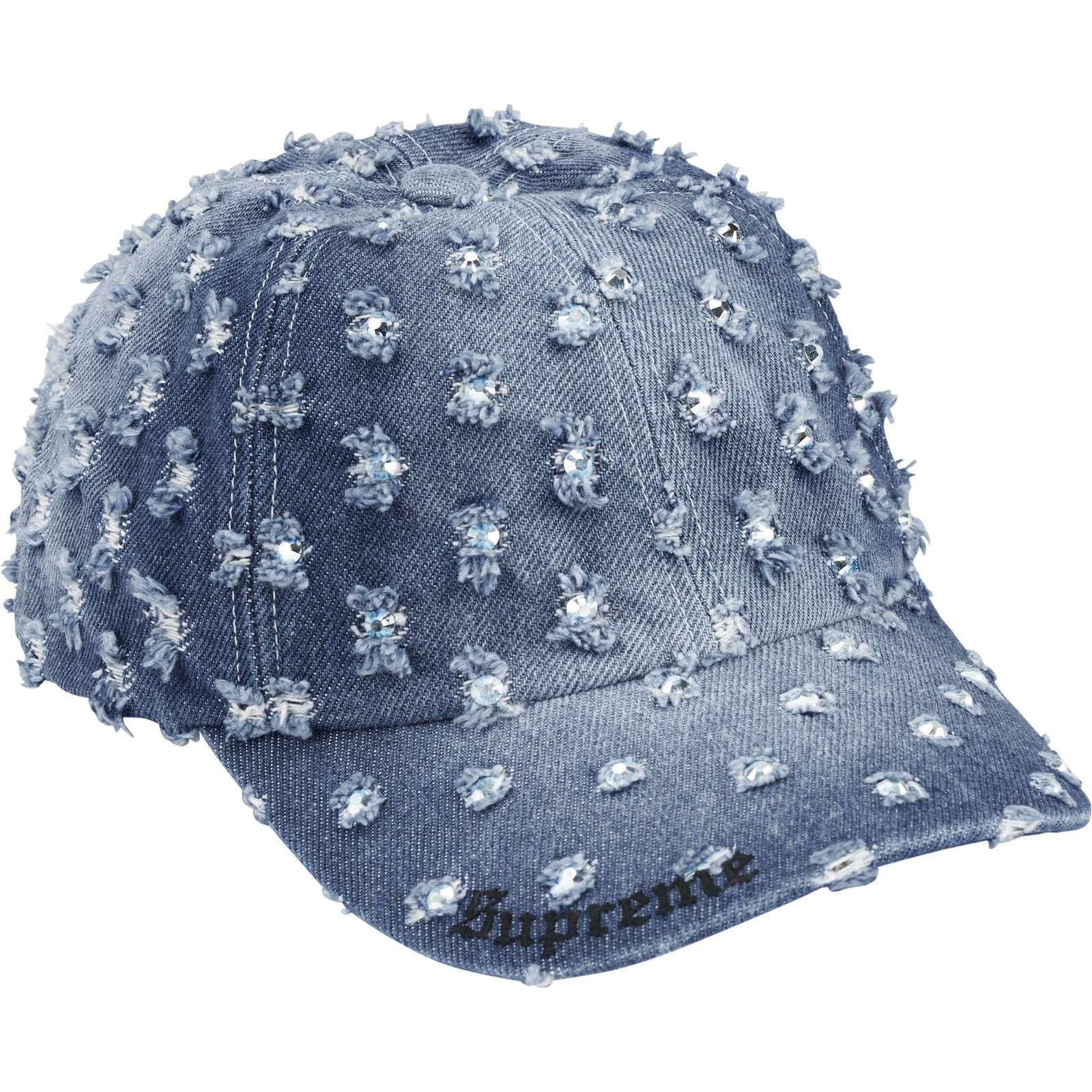 Hole Punch Rhinestone Denim 6-Panel