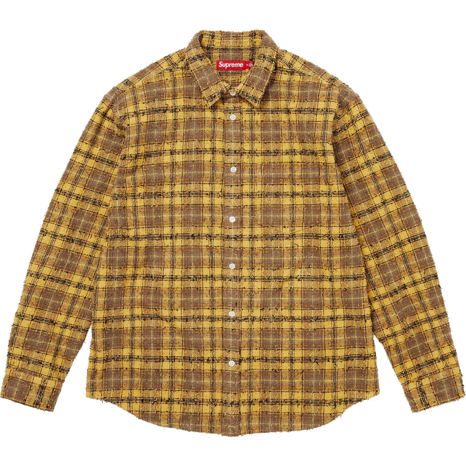 Frayed Textured Plaid Shirt