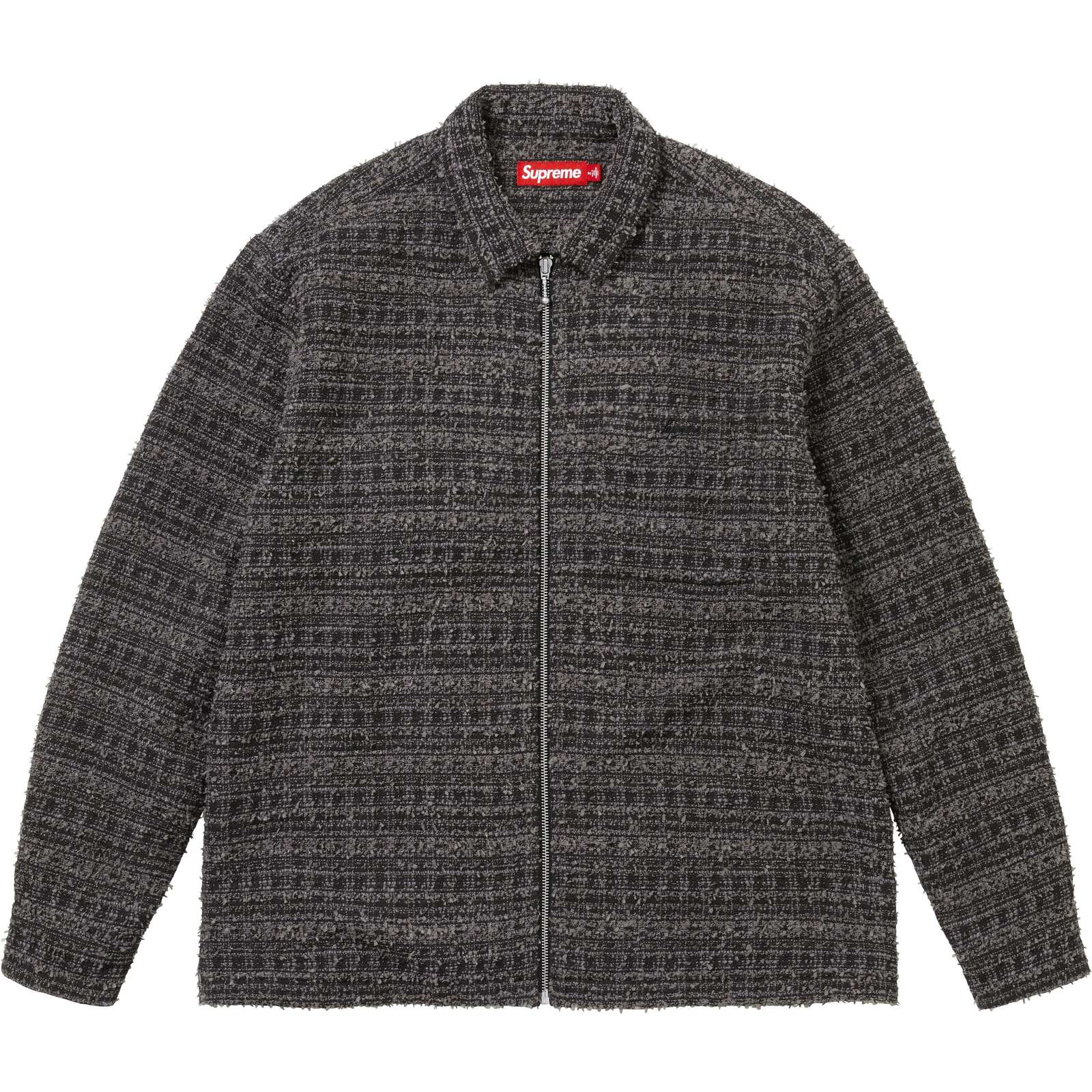 Bouclé Zip Up Shirt