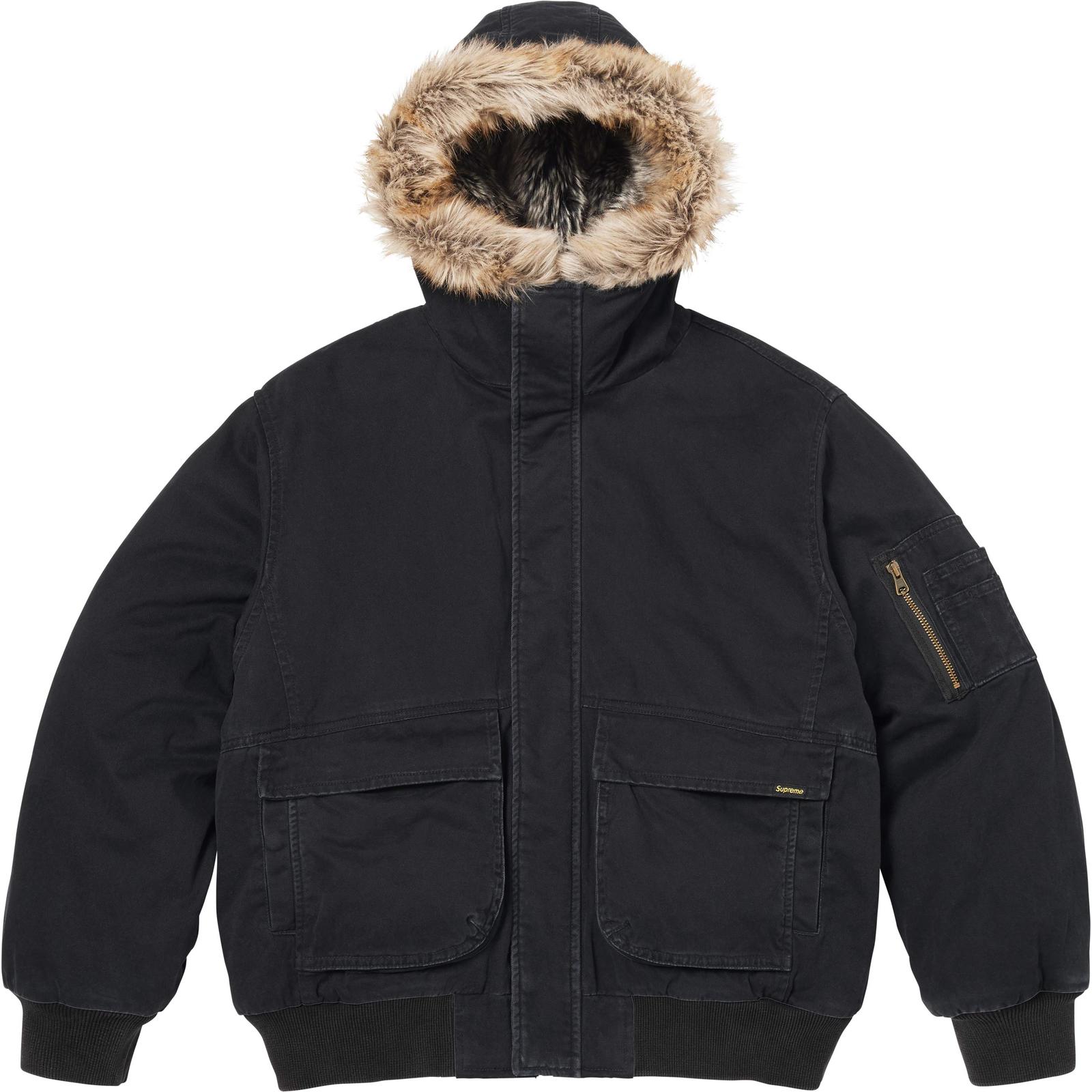Reversible Faux Fur Hooded Work Jacket