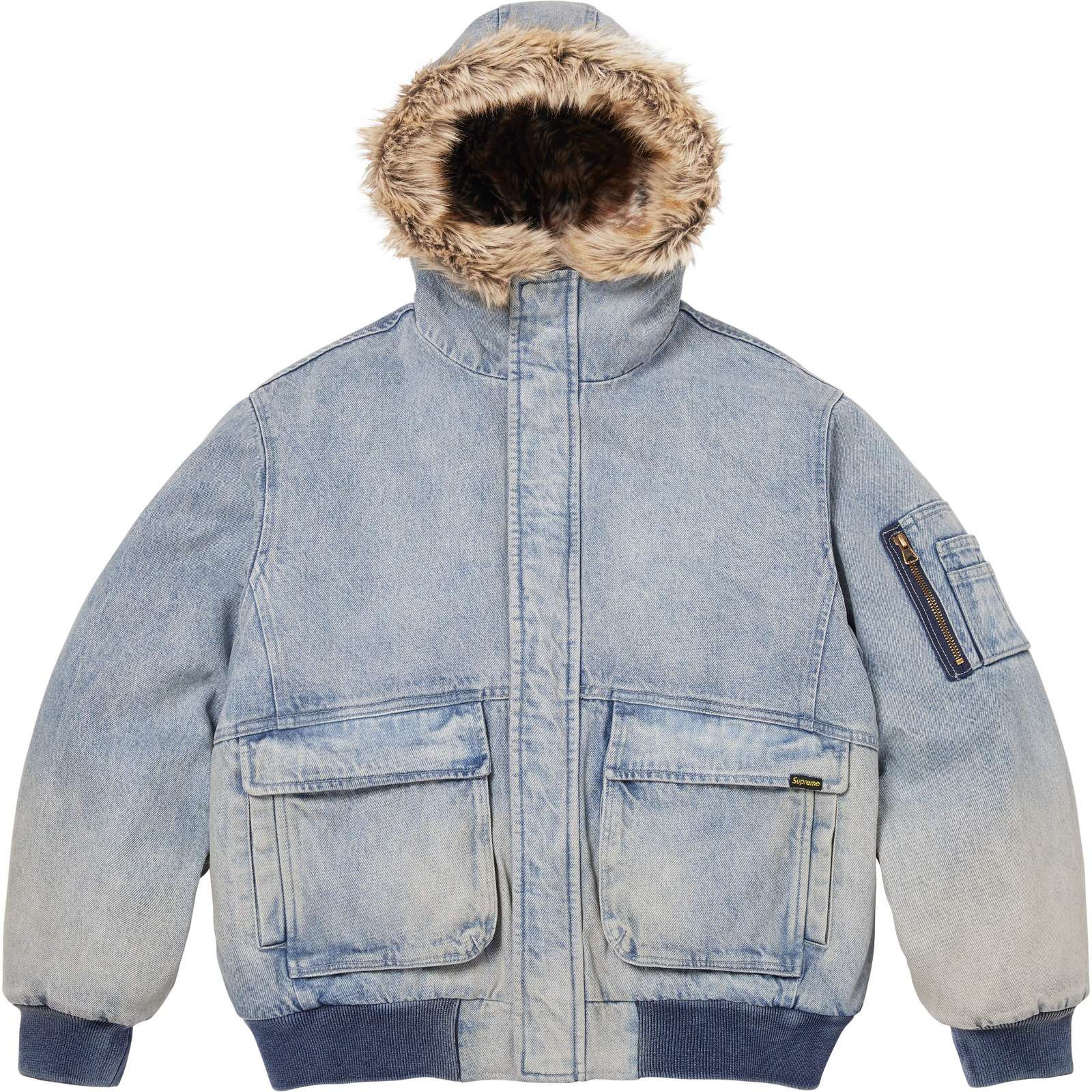 Reversible Faux Fur Hooded Work Jacket