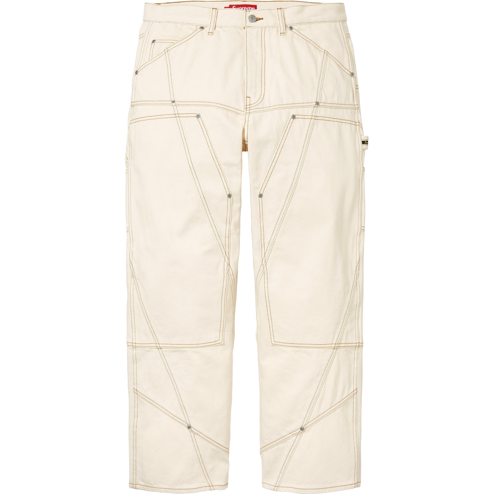 Contrast Stitch Double Knee Painter Jean