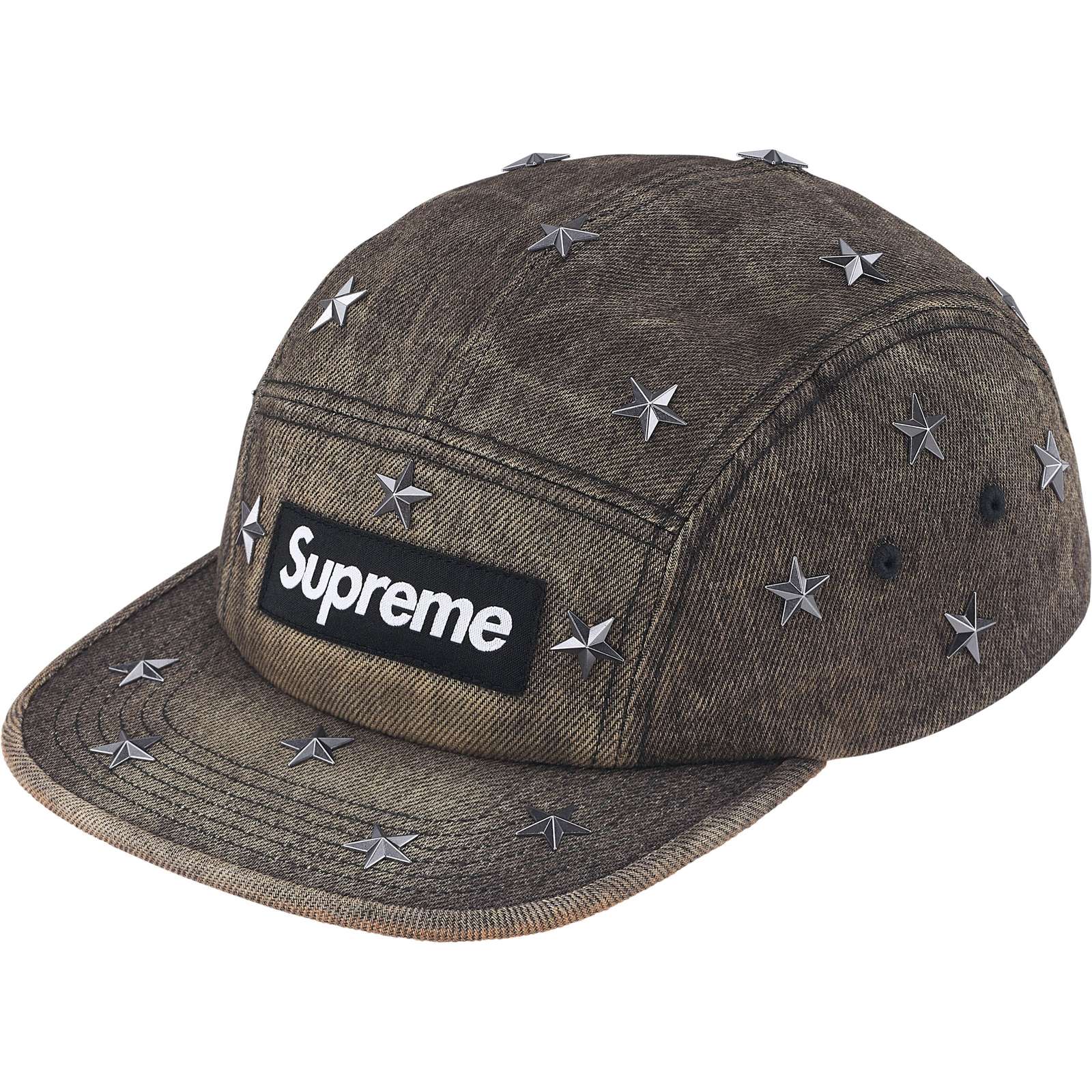 Stars Studded Denim Camp Cap