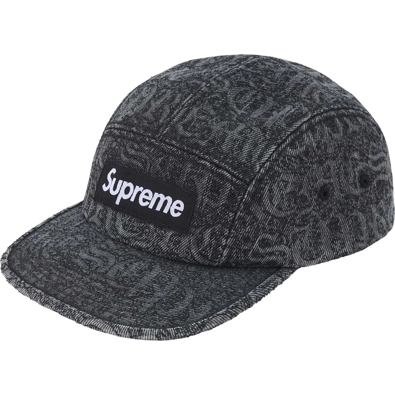 Stitched Old English Denim Camp Cap