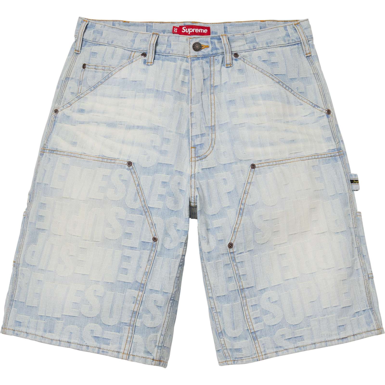 Repeat Jacquard Double Knee Denim Short