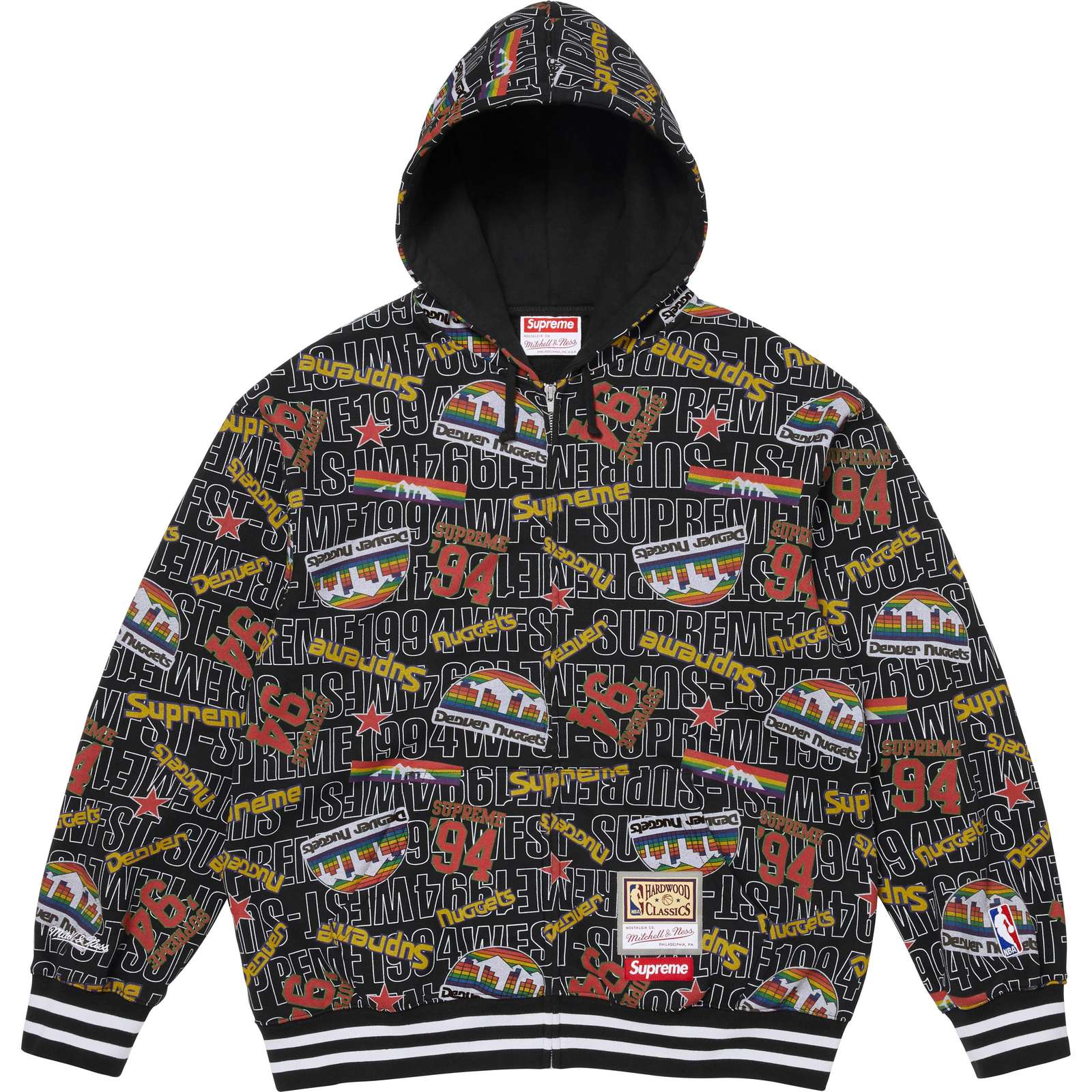 Supreme®/Mitchell & Ness® Teams Zip Up Hooded Sweatshirt