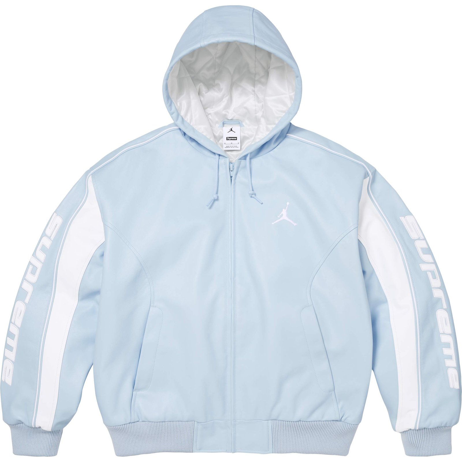Supreme®/Jordan® Hooded Leather Jacket