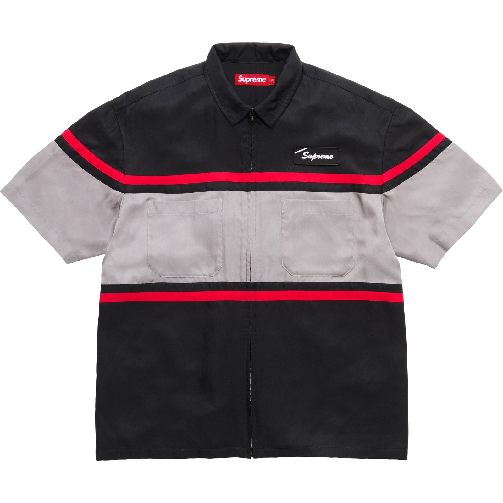 Silk Zip Up S/S Shirt