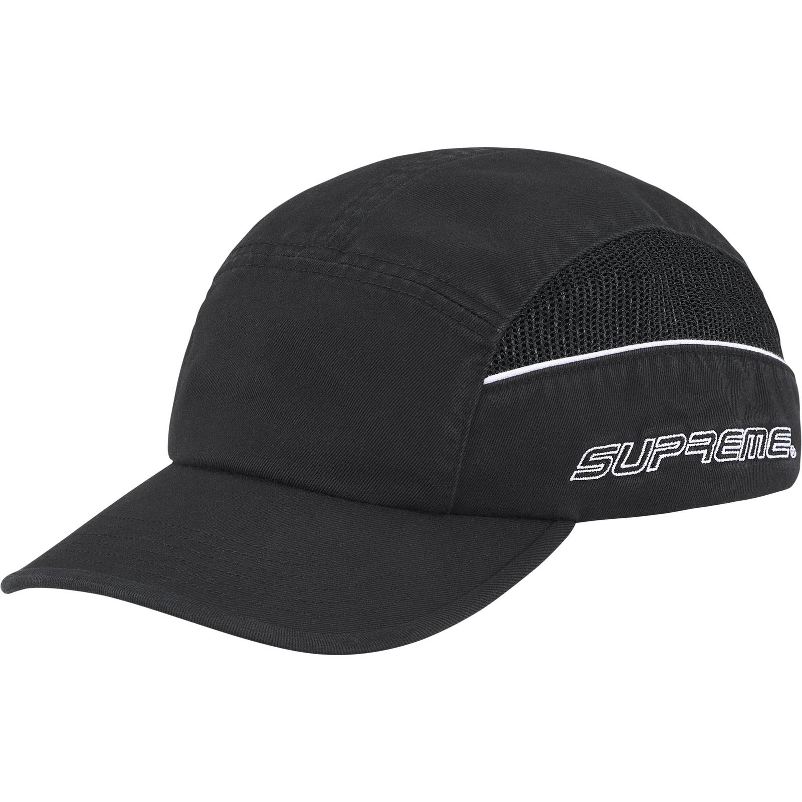 Side Mesh Piping Camp Cap