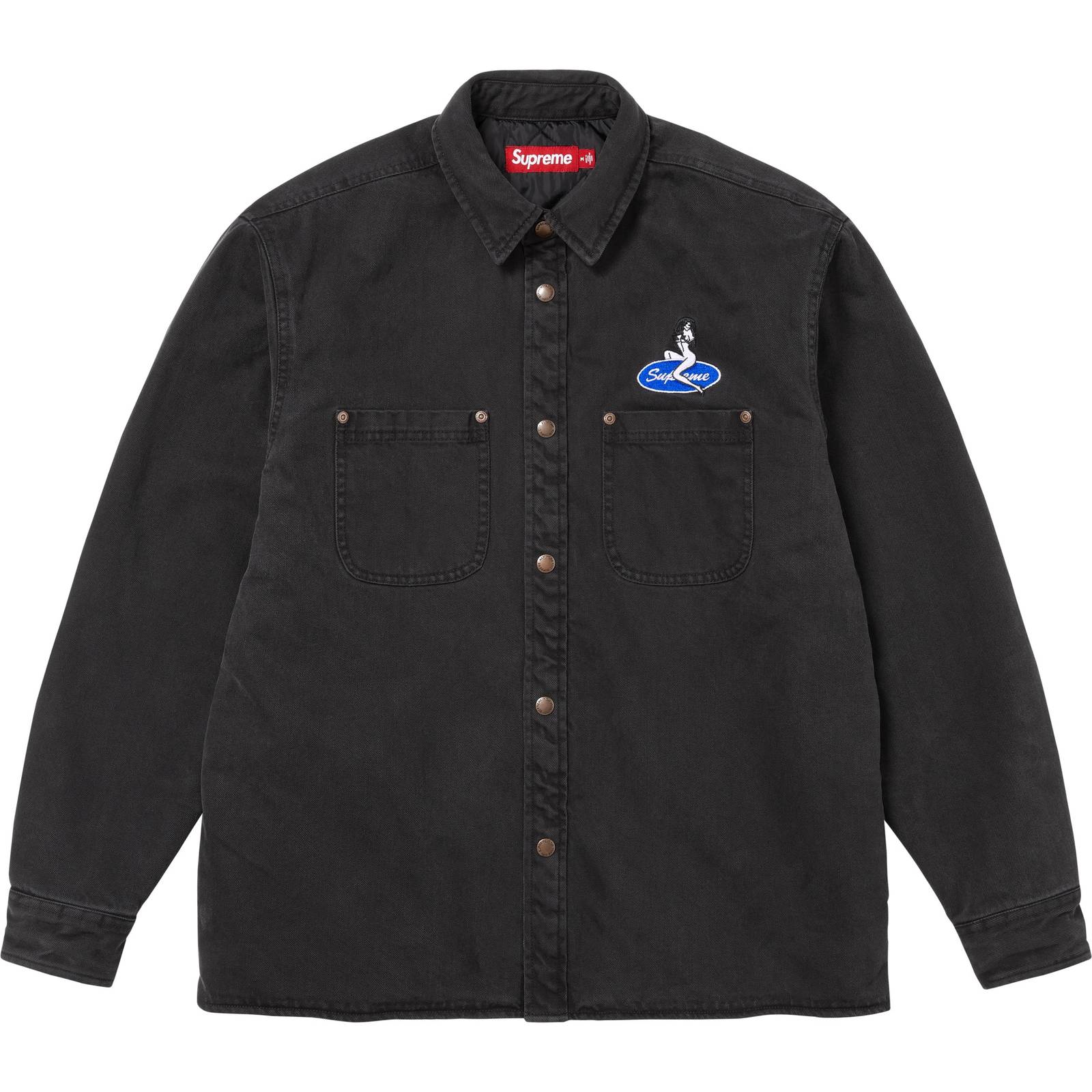 Quilted Lined Denim Snap Shirt