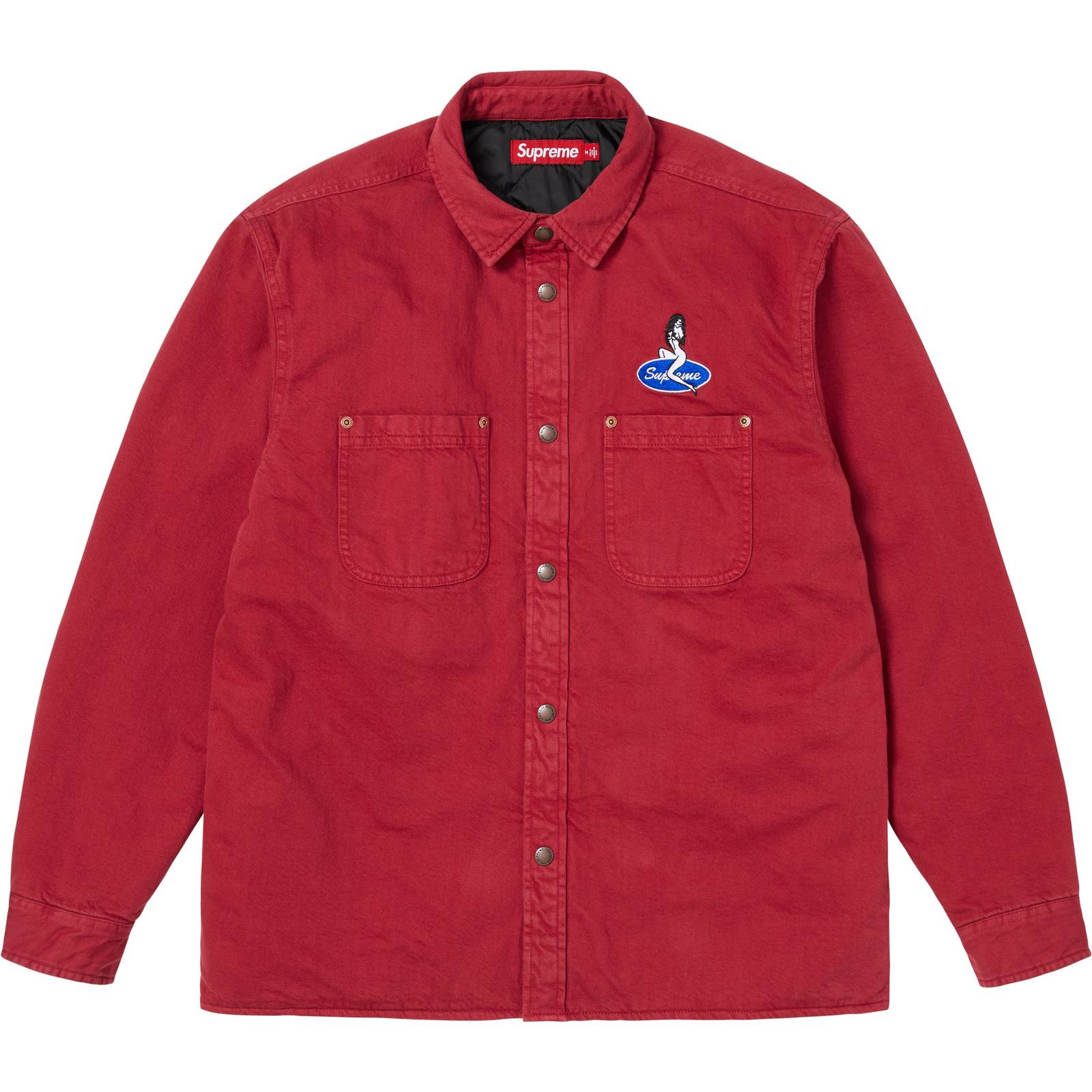 Quilted Lined Denim Snap Shirt