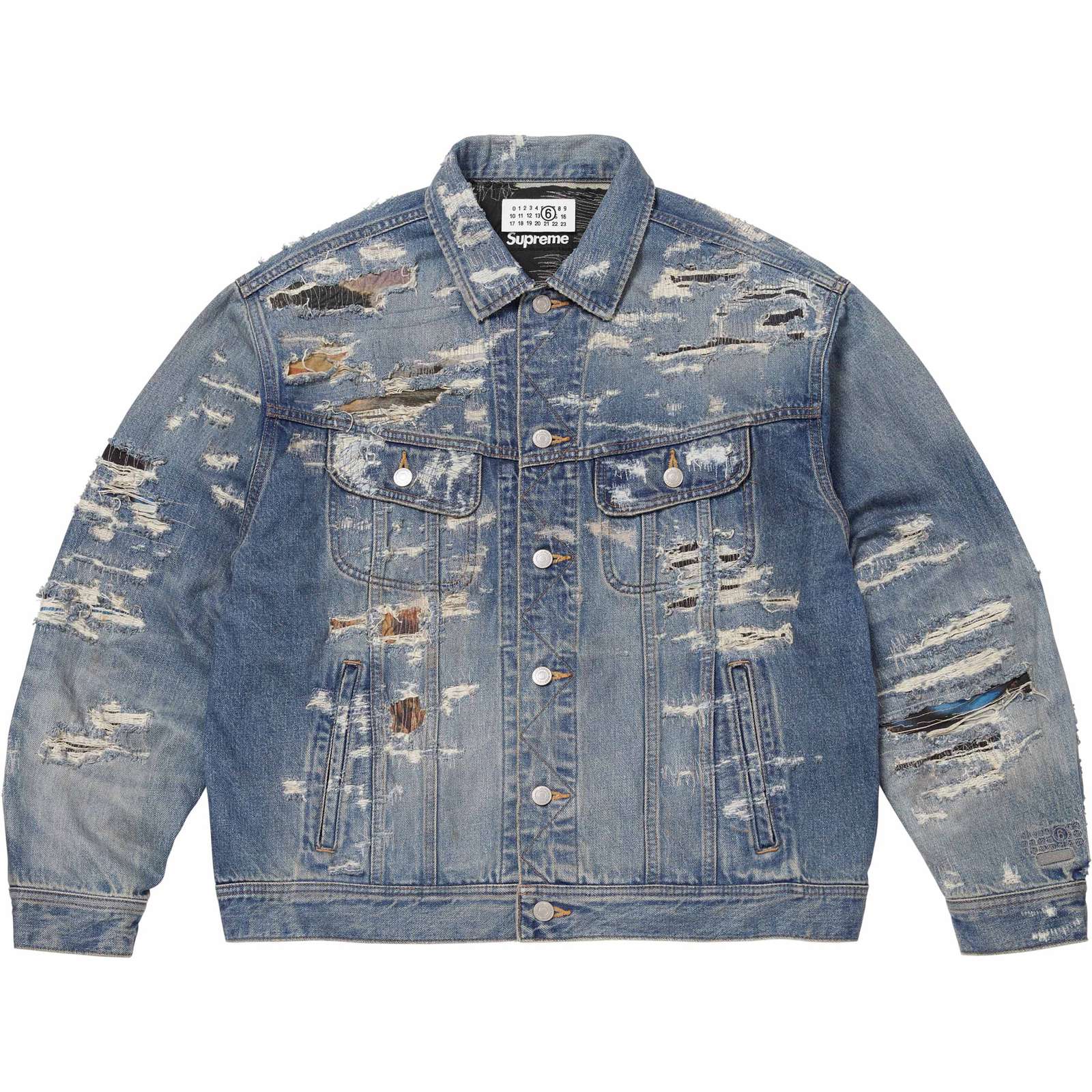 Supreme®/MM6 Maison Margiela Distressed Selvedge Denim Trucker Jacket
