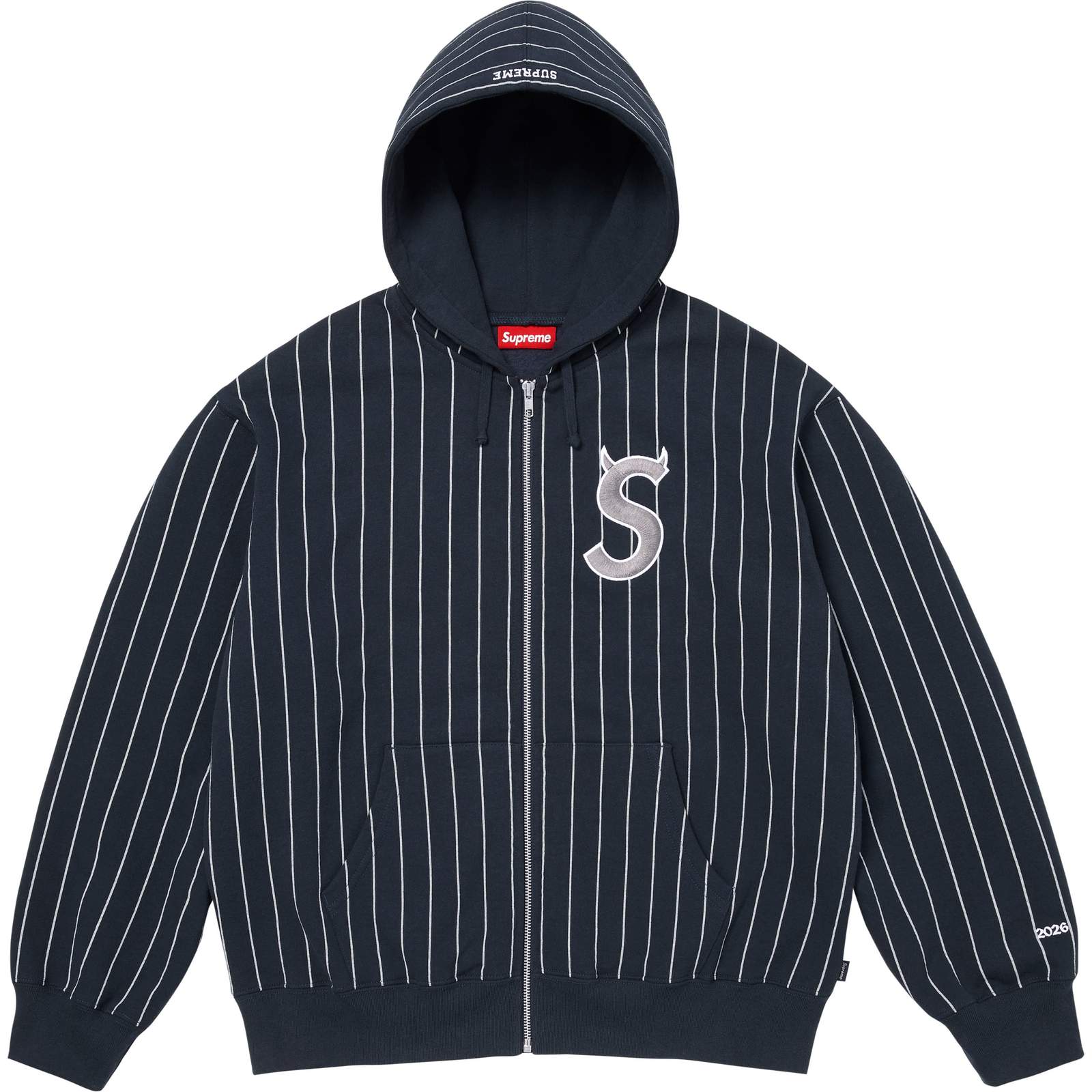 Devil S Logo Zip Up Hooded Sweatshirt