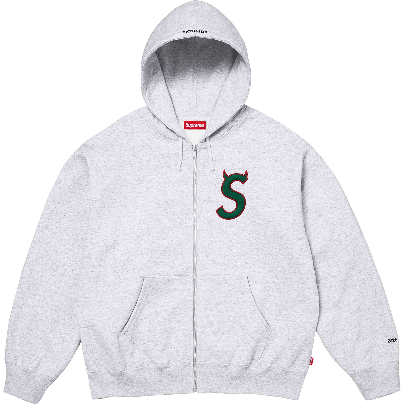 Devil S Logo Zip Up Hooded Sweatshirt