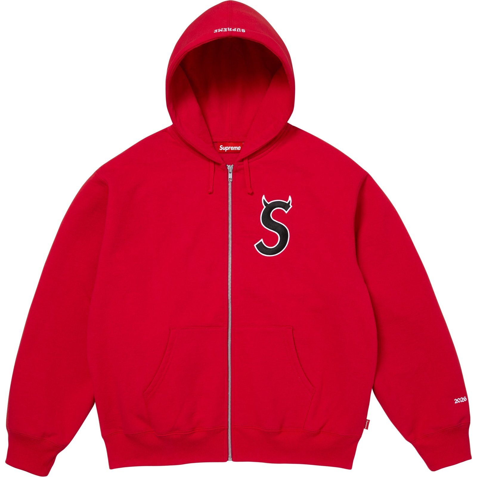 Devil S Logo Zip Up Hooded Sweatshirt