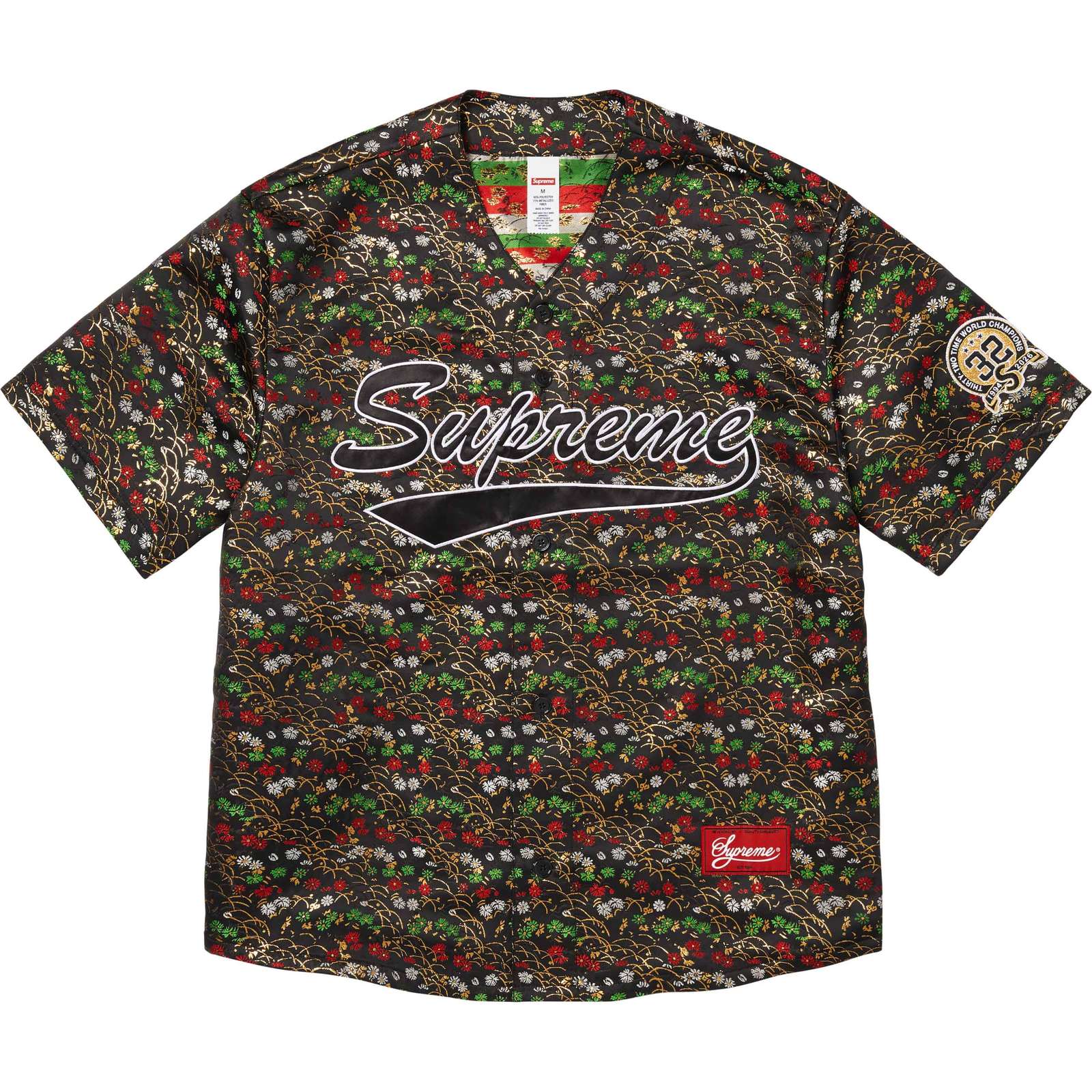 Floral Jacquard Baseball Jersey