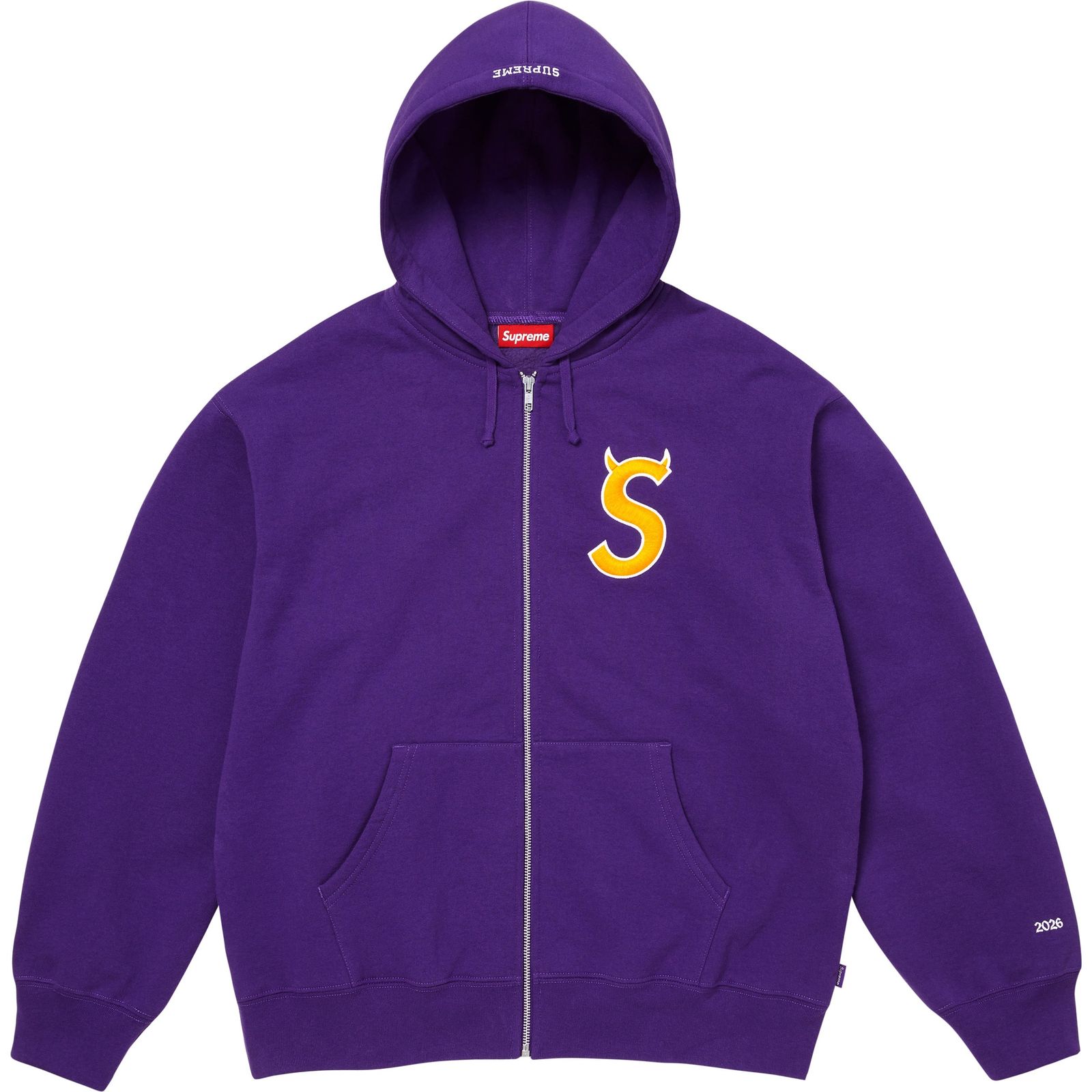 Devil S Logo Zip Up Hooded Sweatshirt