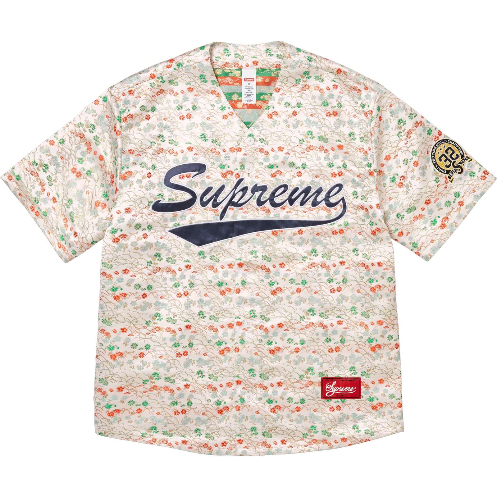 Floral Jacquard Baseball Jersey