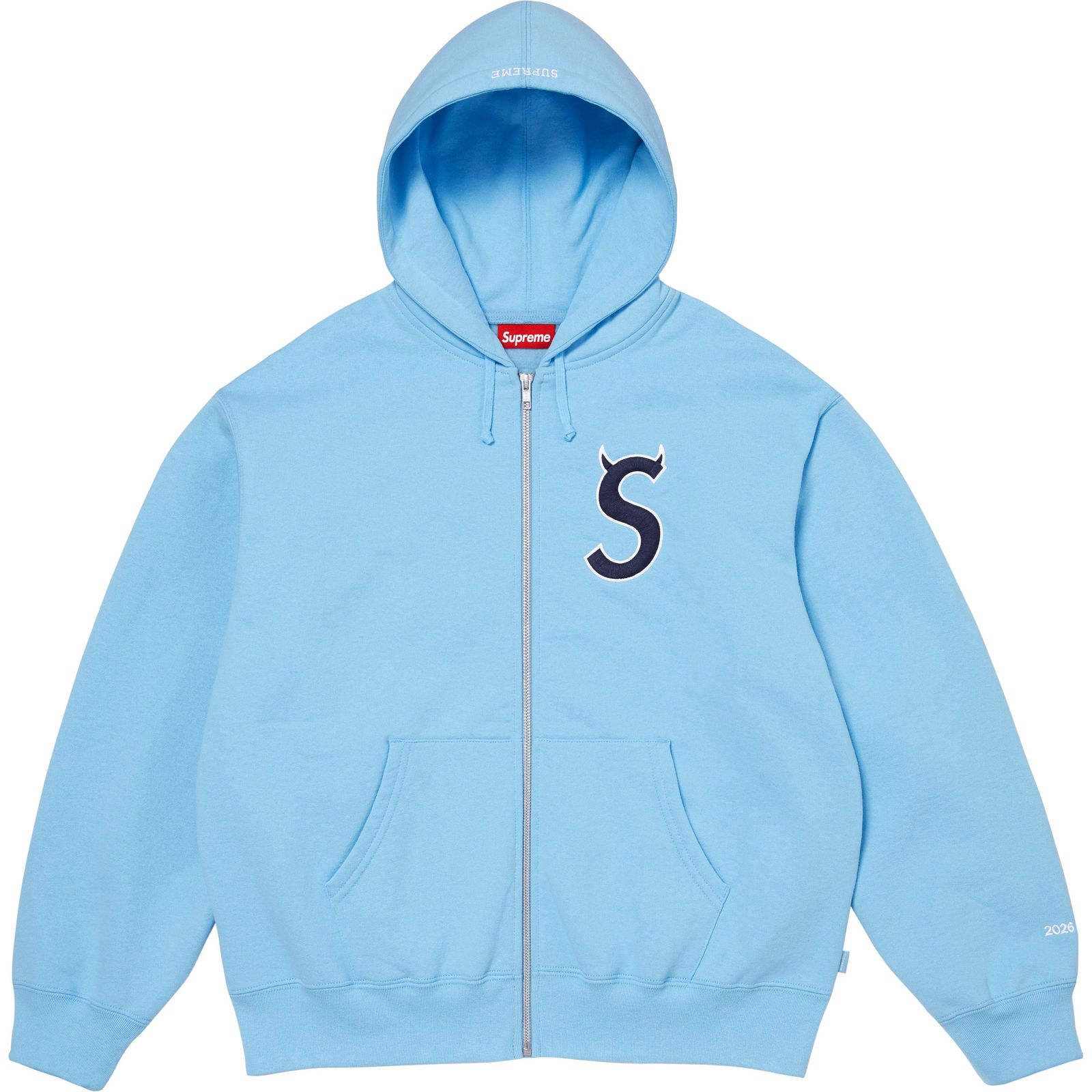Devil S Logo Zip Up Hooded Sweatshirt
