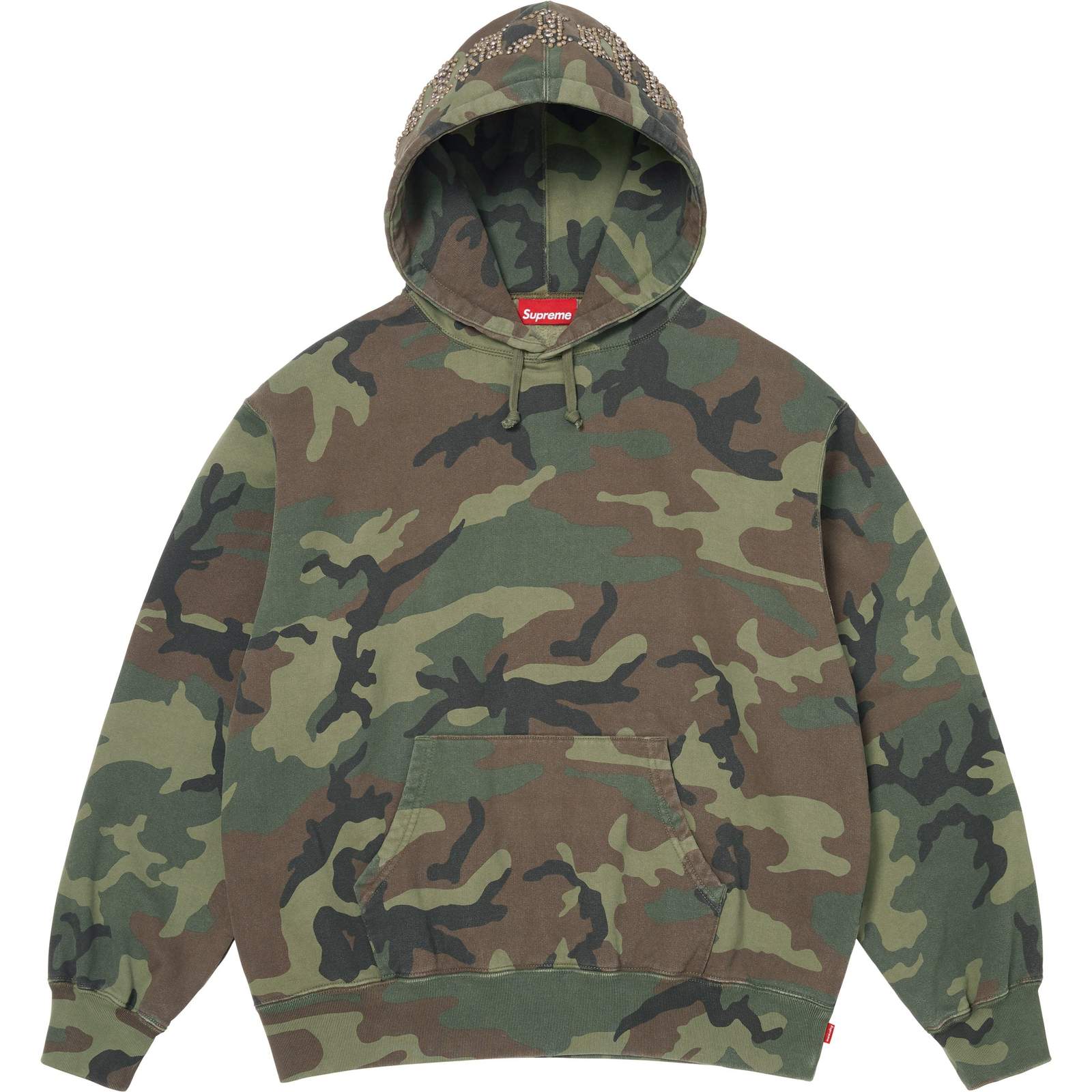 Overdyed Studded Hooded Sweatshirt