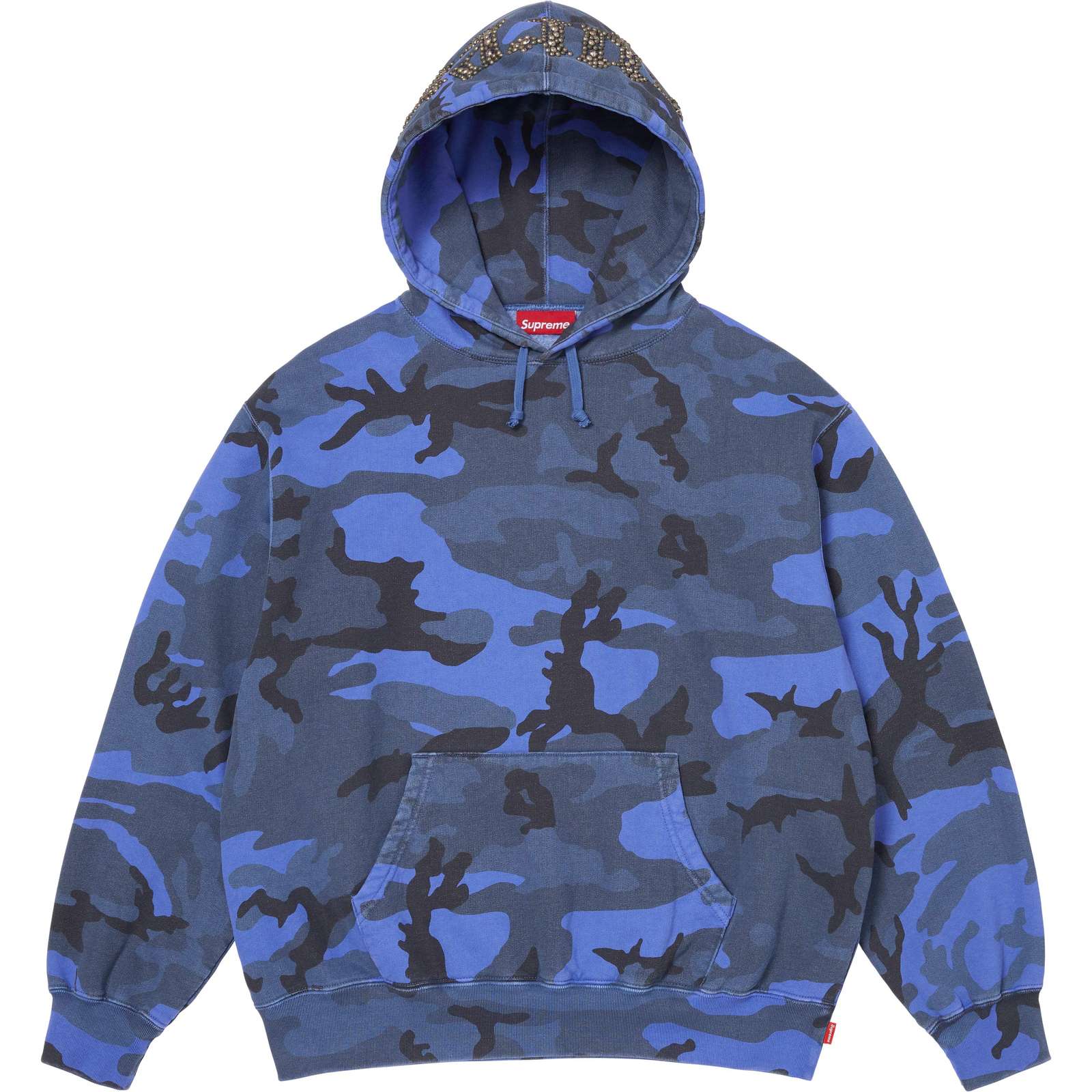 Overdyed Studded Hooded Sweatshirt