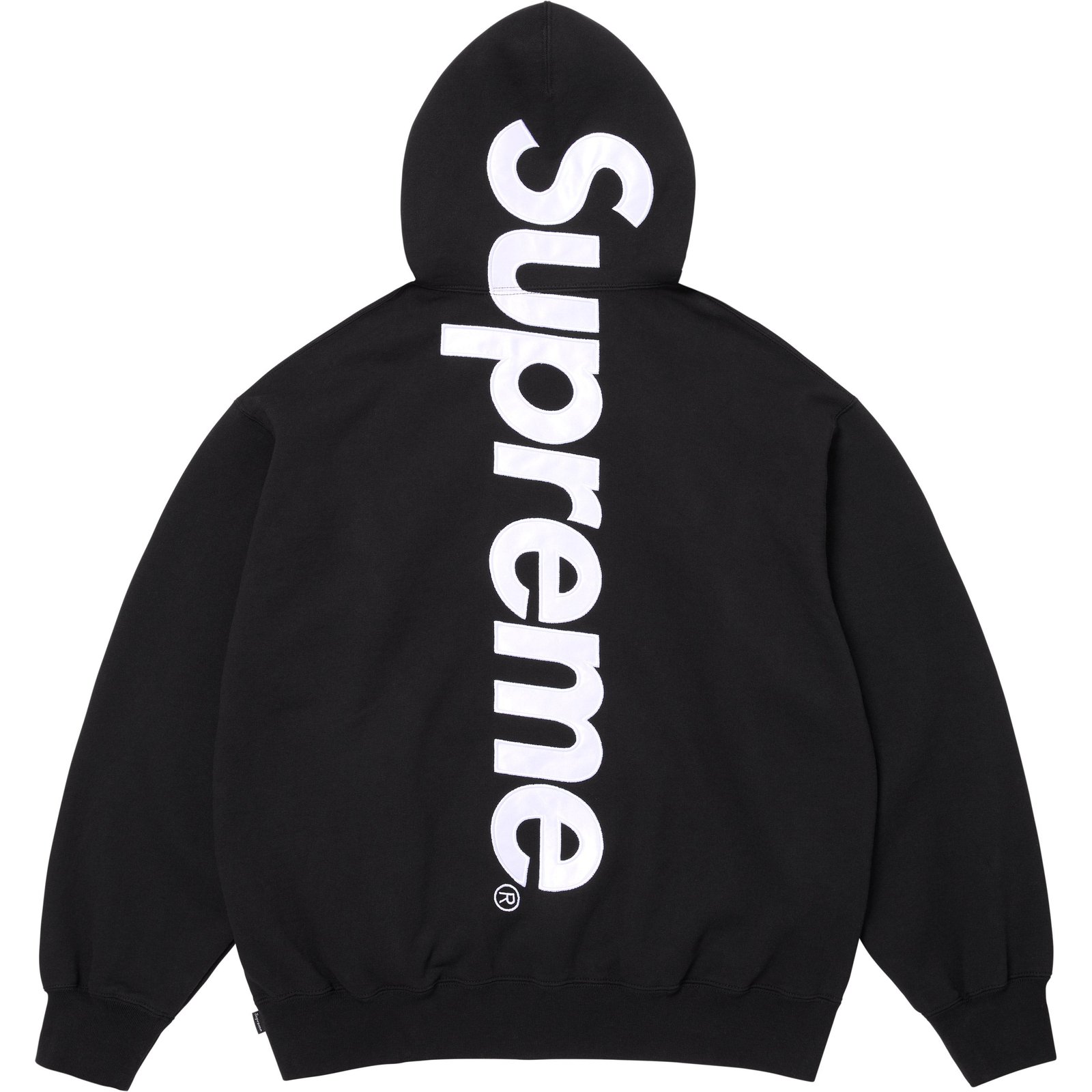 Satin Appliqué Hooded Sweatshirt