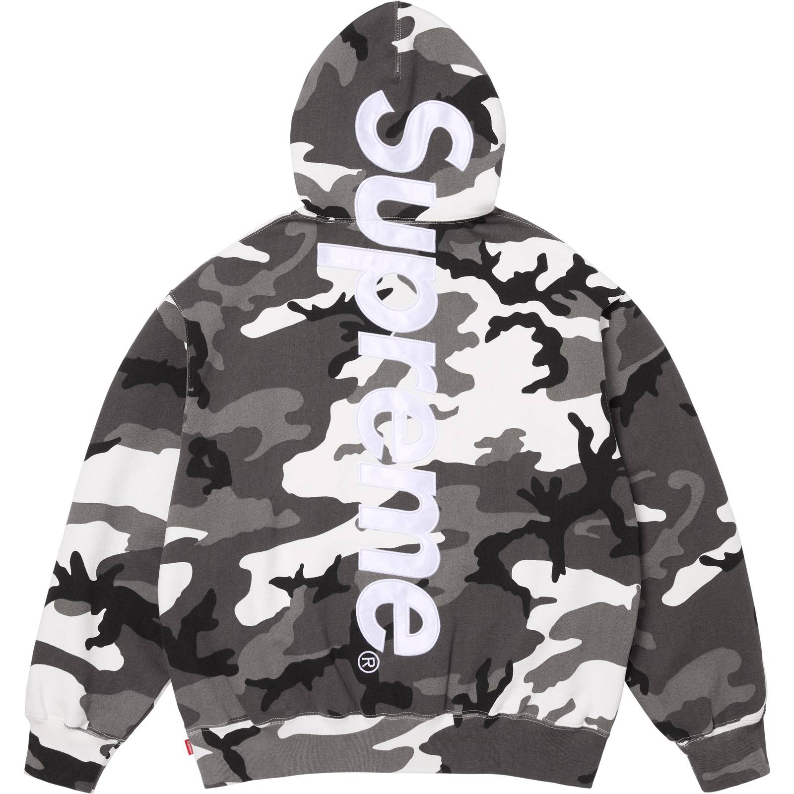Satin Appliqué Hooded Sweatshirt