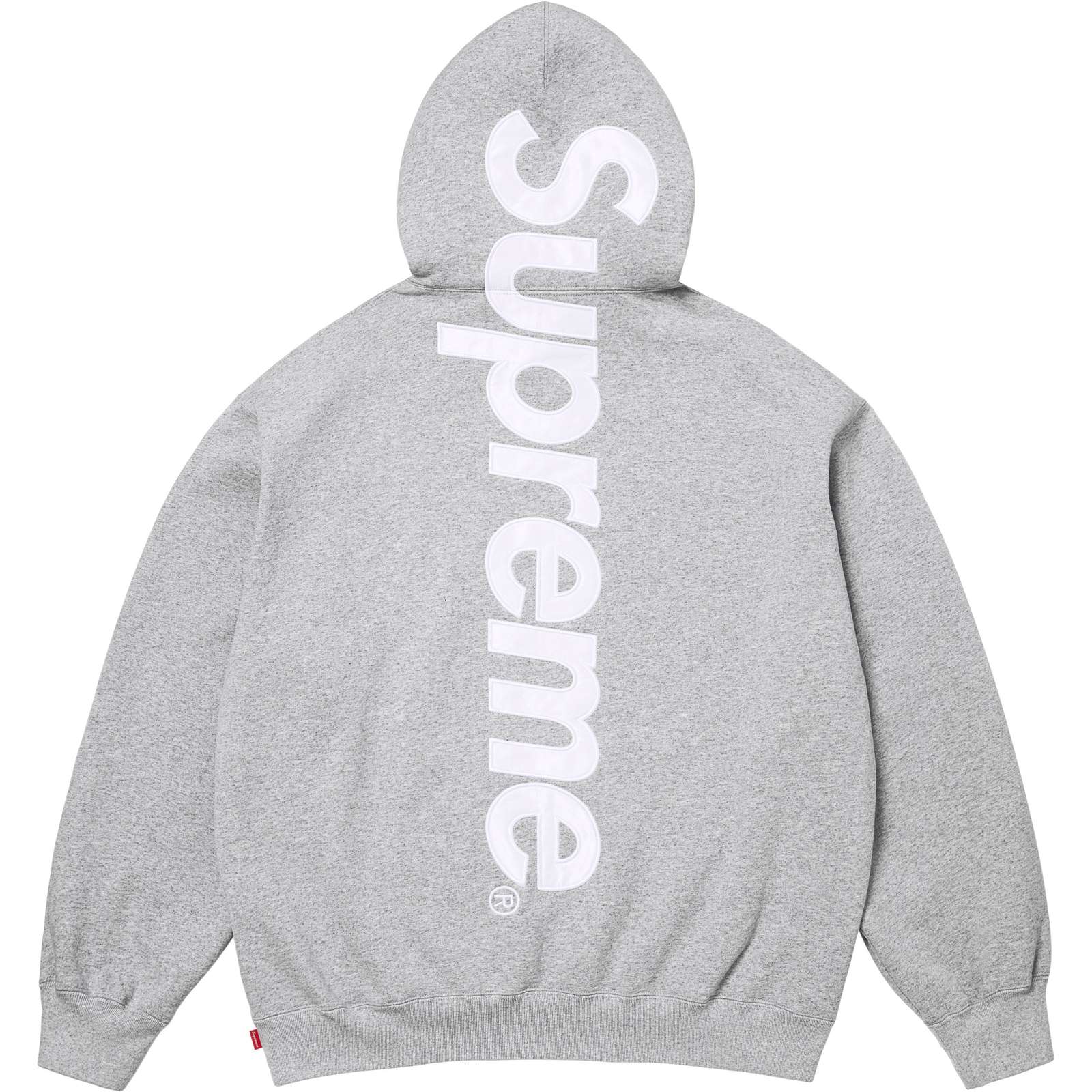 Satin Appliqué Hooded Sweatshirt