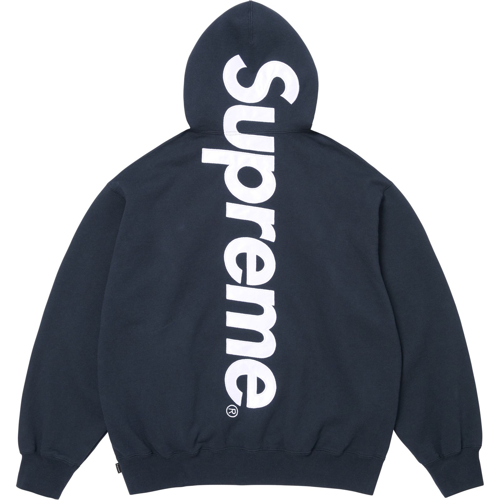 Satin Appliqué Hooded Sweatshirt