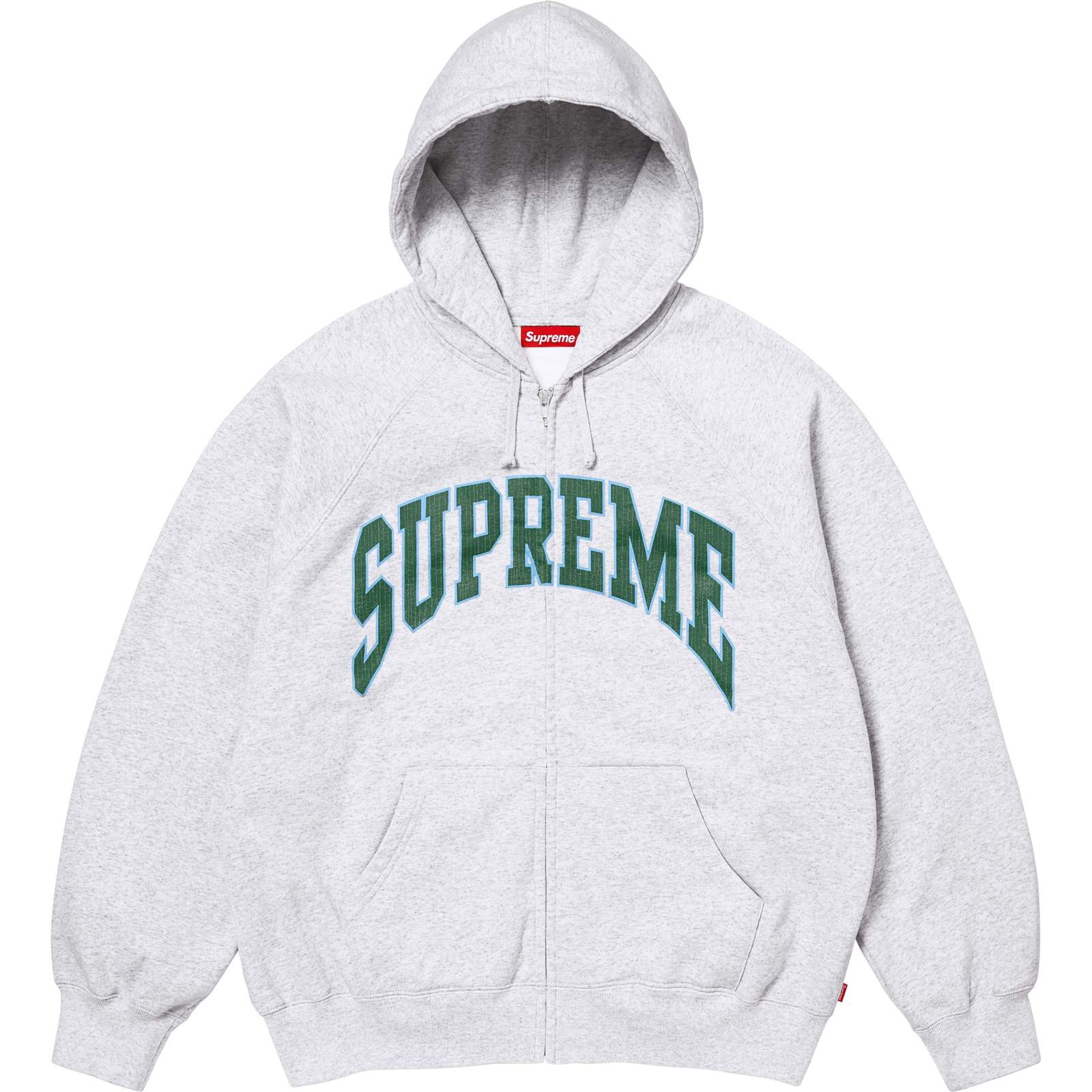 Cracked Raglan Zip Up Hooded Sweatshirt